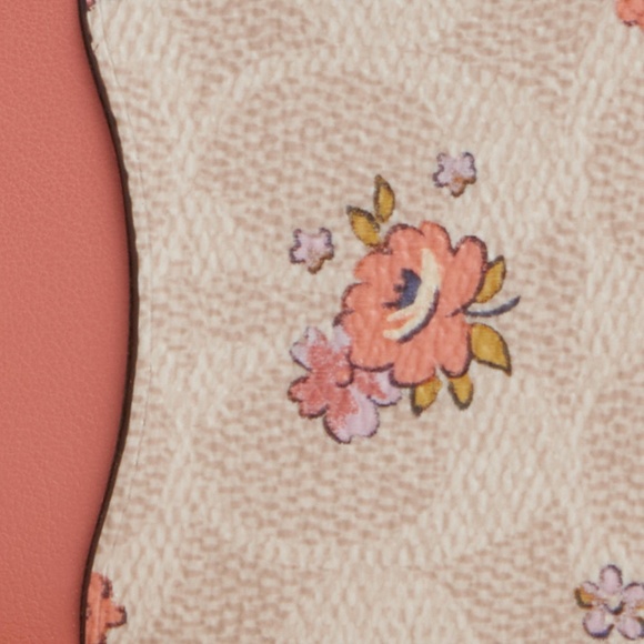 Coach Zip Card Case In Signature Canvas With Floral Print CAU45 IM Sand Multi - Picture 3 of 13
